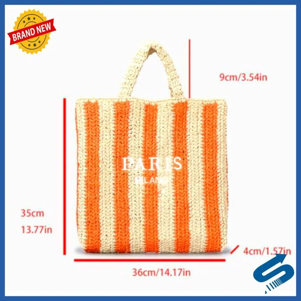 Woven Straw Tote Bag Boho Chic Summer Beach Hobo Shoulder Bag Travel